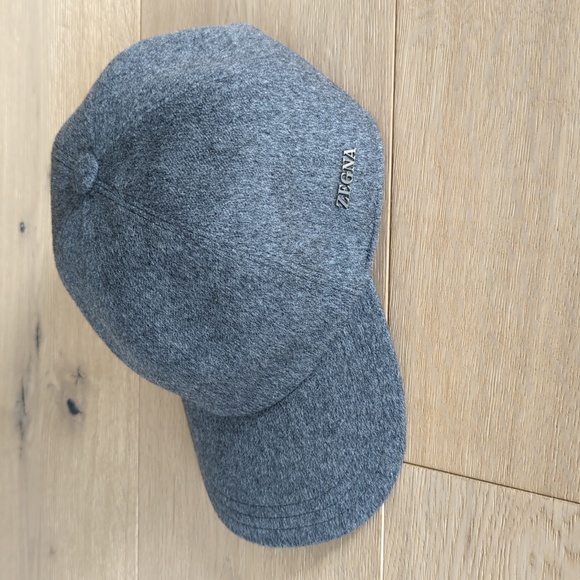 ZEGNA Logo Embroidered Metallic Cashmere Baseball Cap Size small - Picture 7 of 9